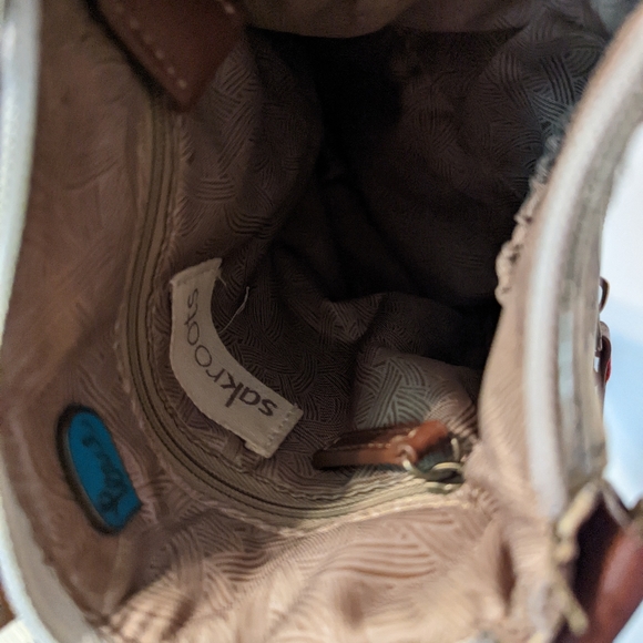 Sakroots Owl Peace Crossbody Purse with Owl Floral Print - Adjustable Strap - Picture 7 of 8